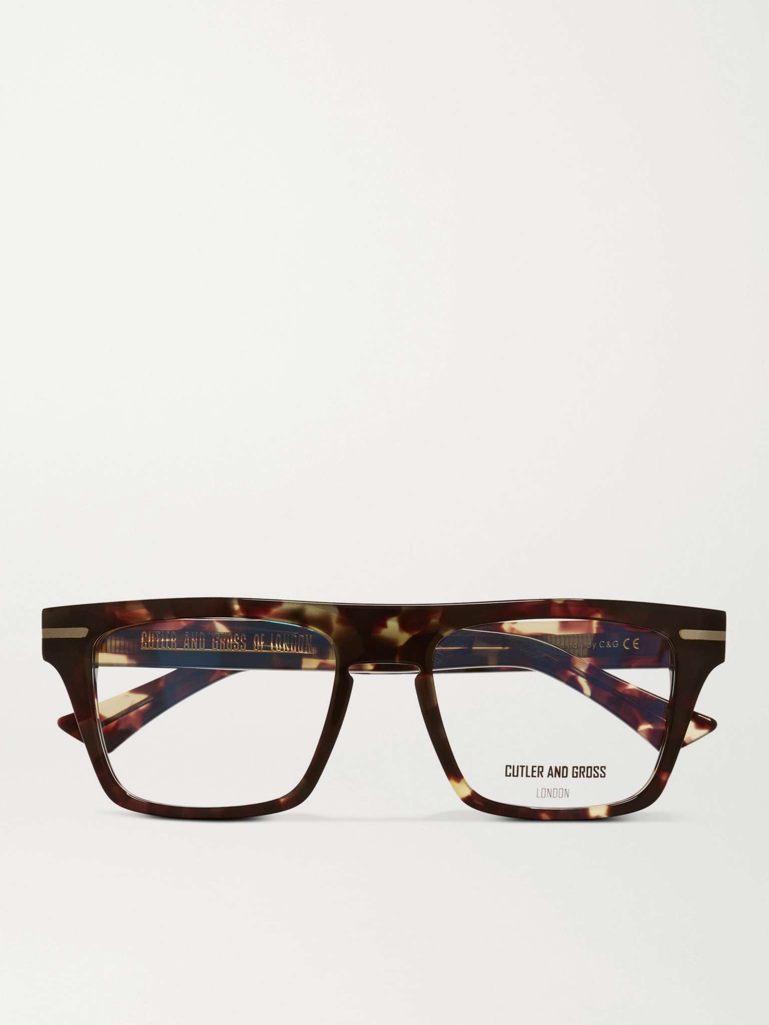 Square-Frame Tortoiseshell Acetate Optical Glasses - 1