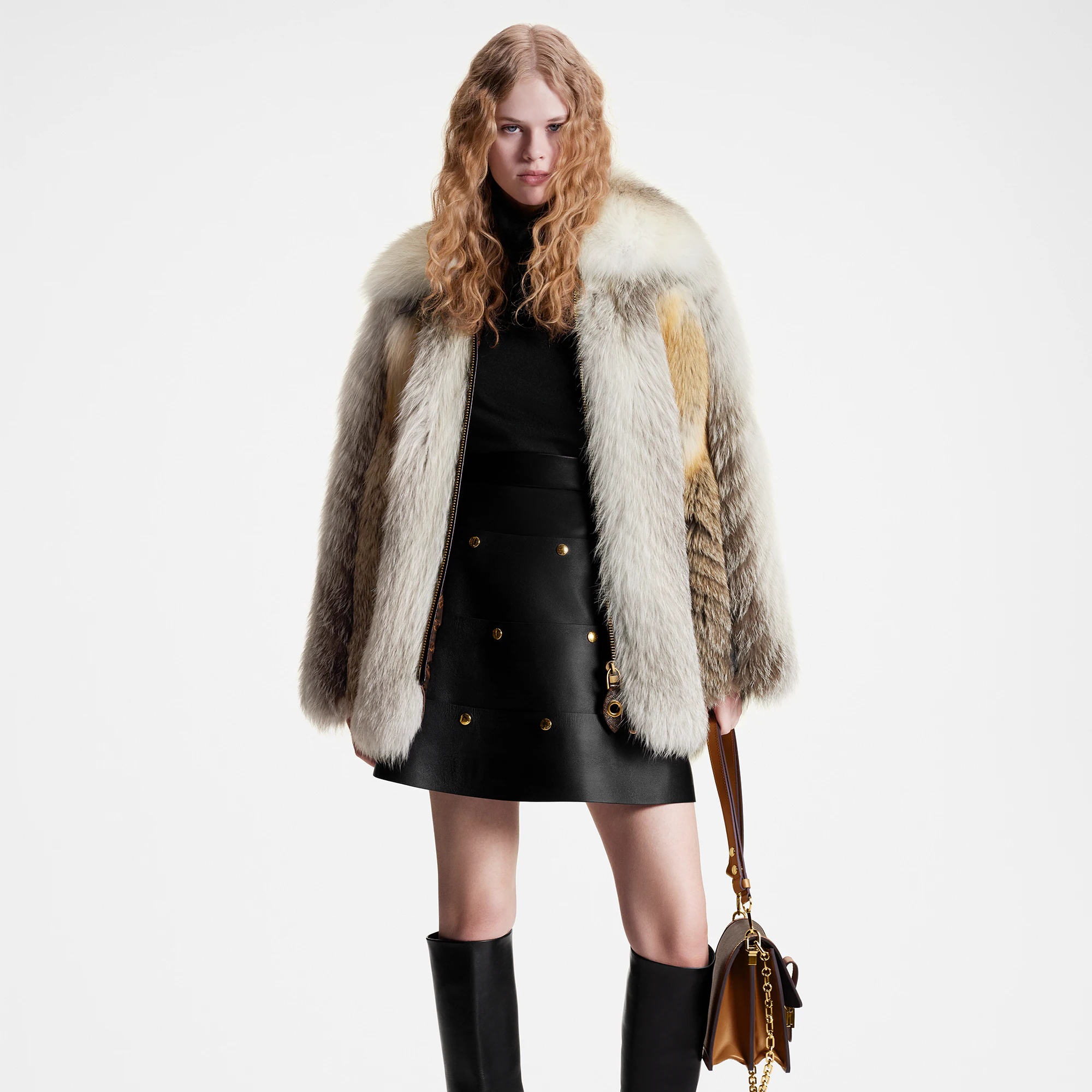 Herringbone Fox Fur Coat - 5