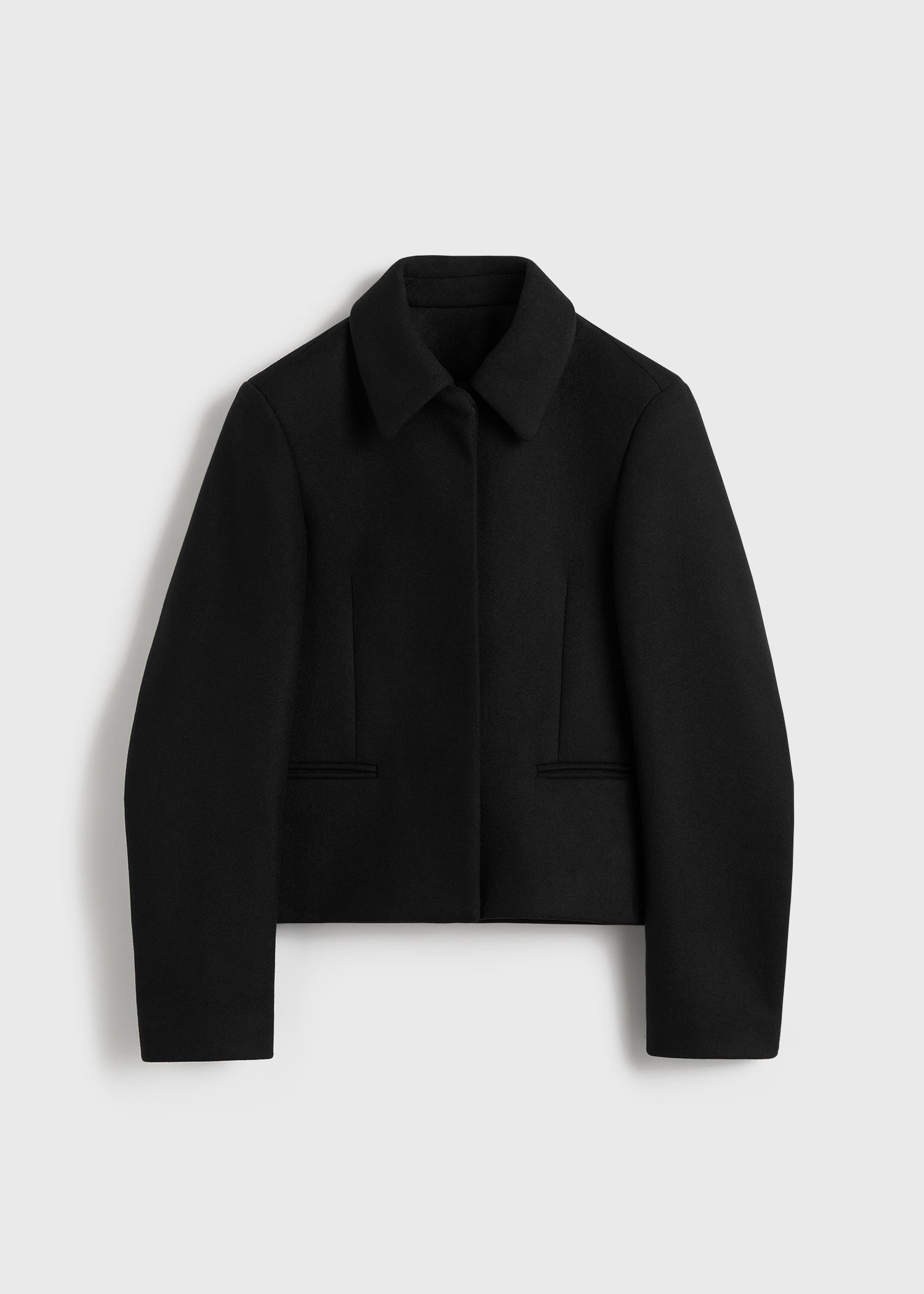 Shearling collar jacket black - 7