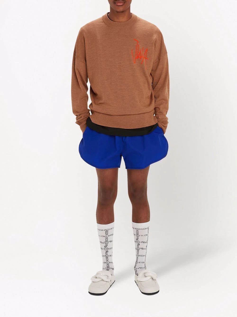 intarsia-logo crew neck jumper - 2