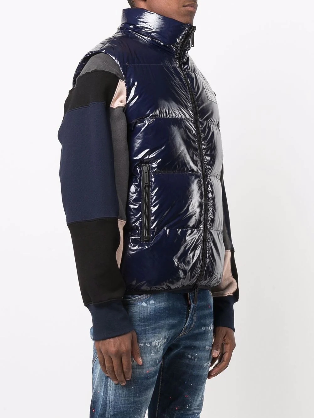 logo-print puffer gilet - 3