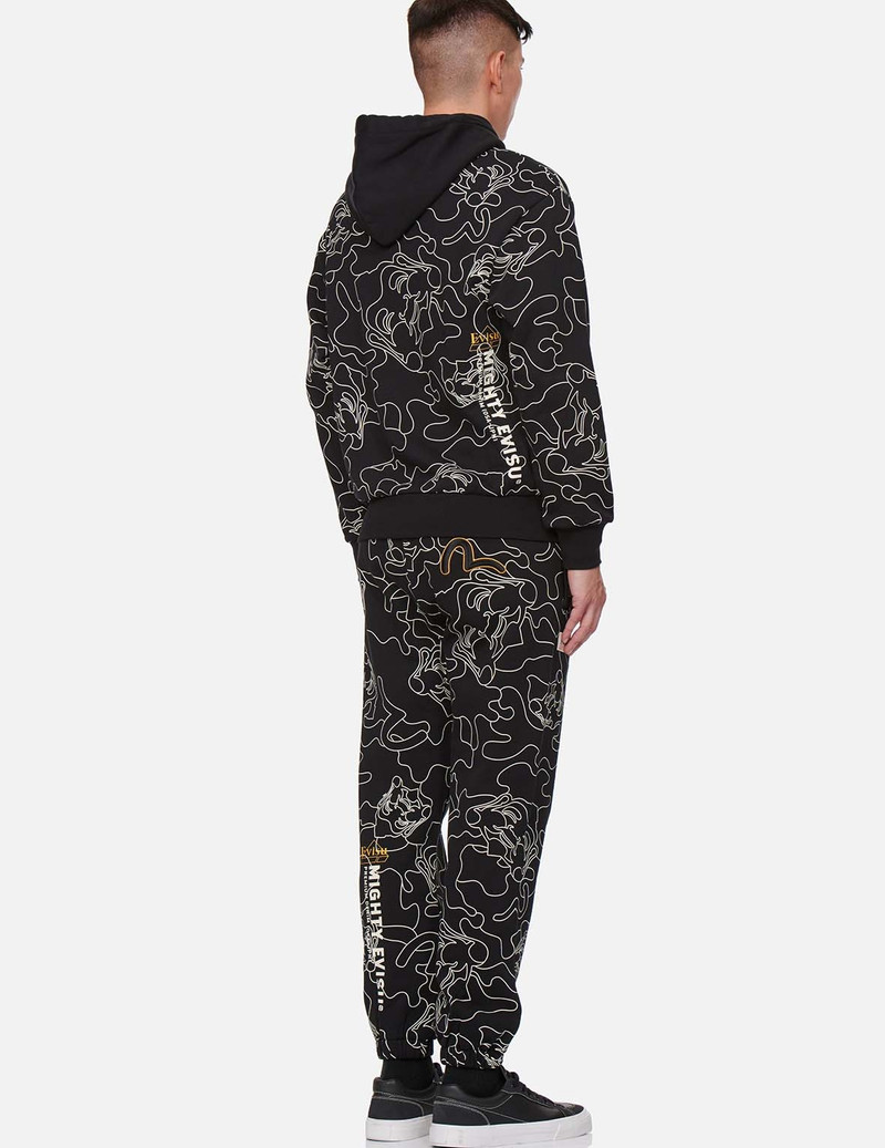 EVISU ALLOVER LINEAR CAMOUFLAGE PRINT HOODED SWEATSHIRT outlook