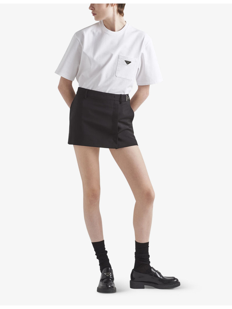 Prada Logo-plaque patch-pocket cotton-jersey T-shirt outlook