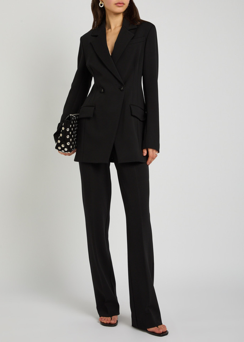 Another Tomorrow Double-breasted Fitted Jersey Blazer 4