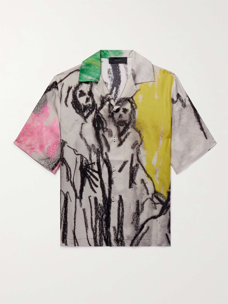 + Wes Lang Convertible-Collar Printed Silk-Twill Shirt 1