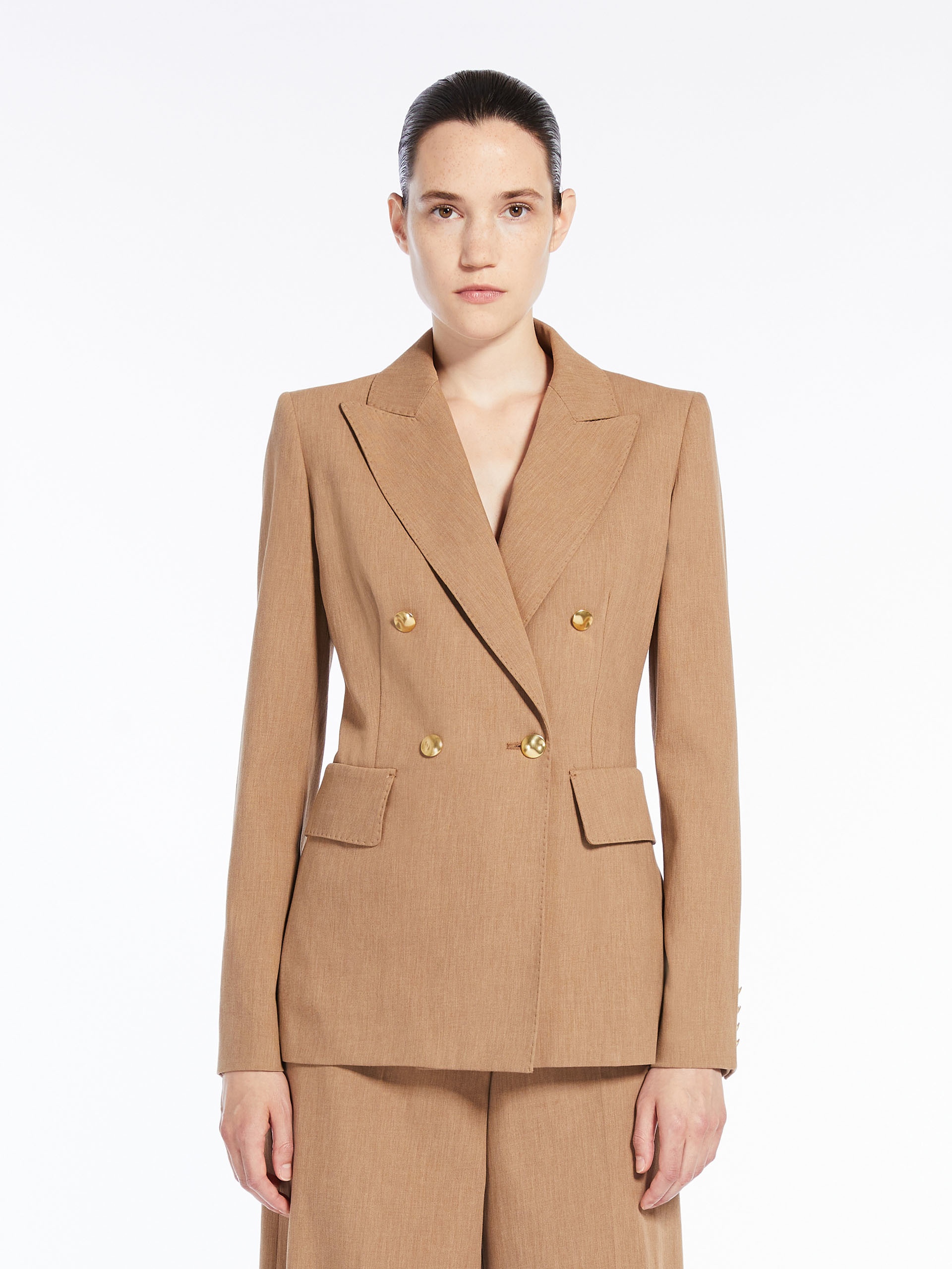 【マックスマーラ】Max Mara ZENONE Silk Blazer Max Mara ZENONE Double-breasted blazer in cotton crêpe