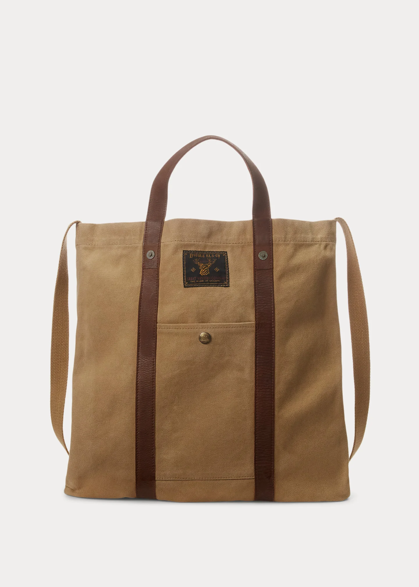 Leather-Trim Canvas Tote - 1