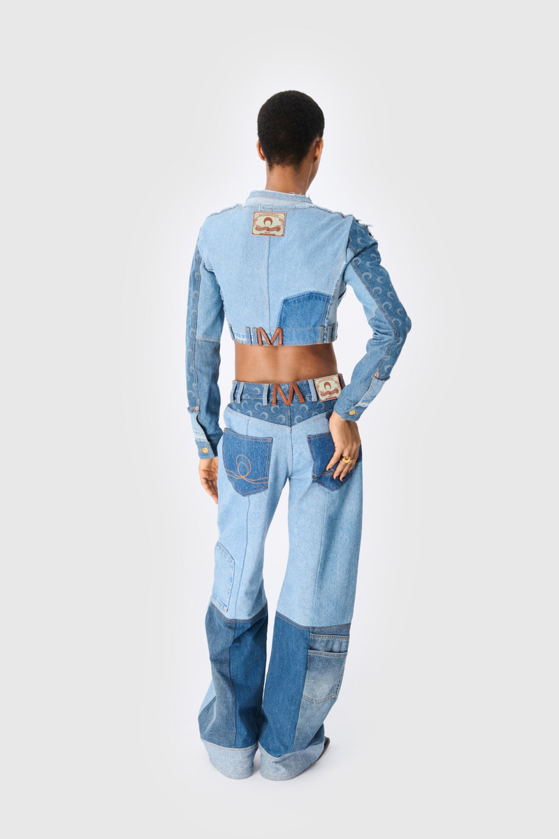 Marine Serre Upcycled Denim Loose Jeans outlook