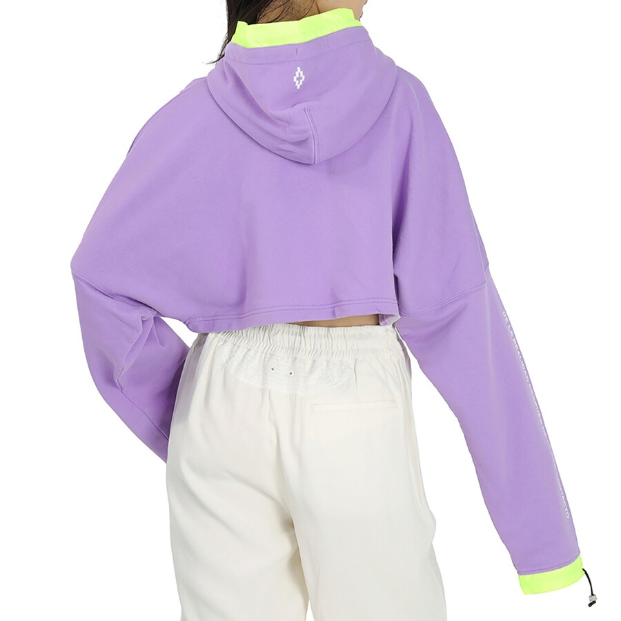 Marcelo Burlon Ladies Purple Oversized Cropped Sweatshirt - 6