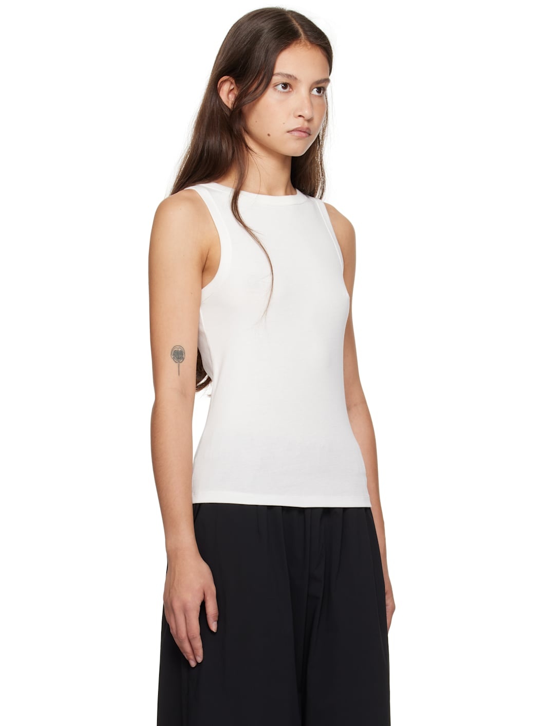 White Organic Cotton Bateau Tank Top - 2