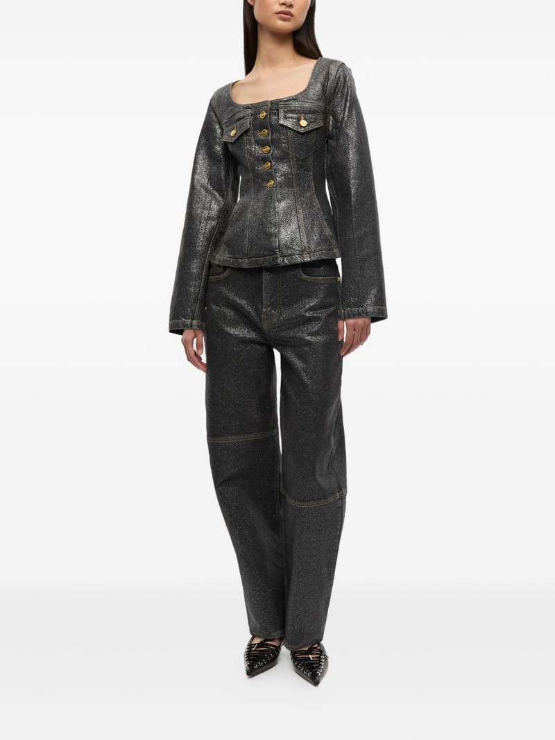 GANNI square-neck denim jacket outlook