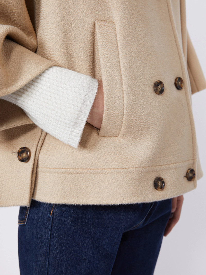 MEANDRO Boxy-fit cashmere cape - ALBINO 6