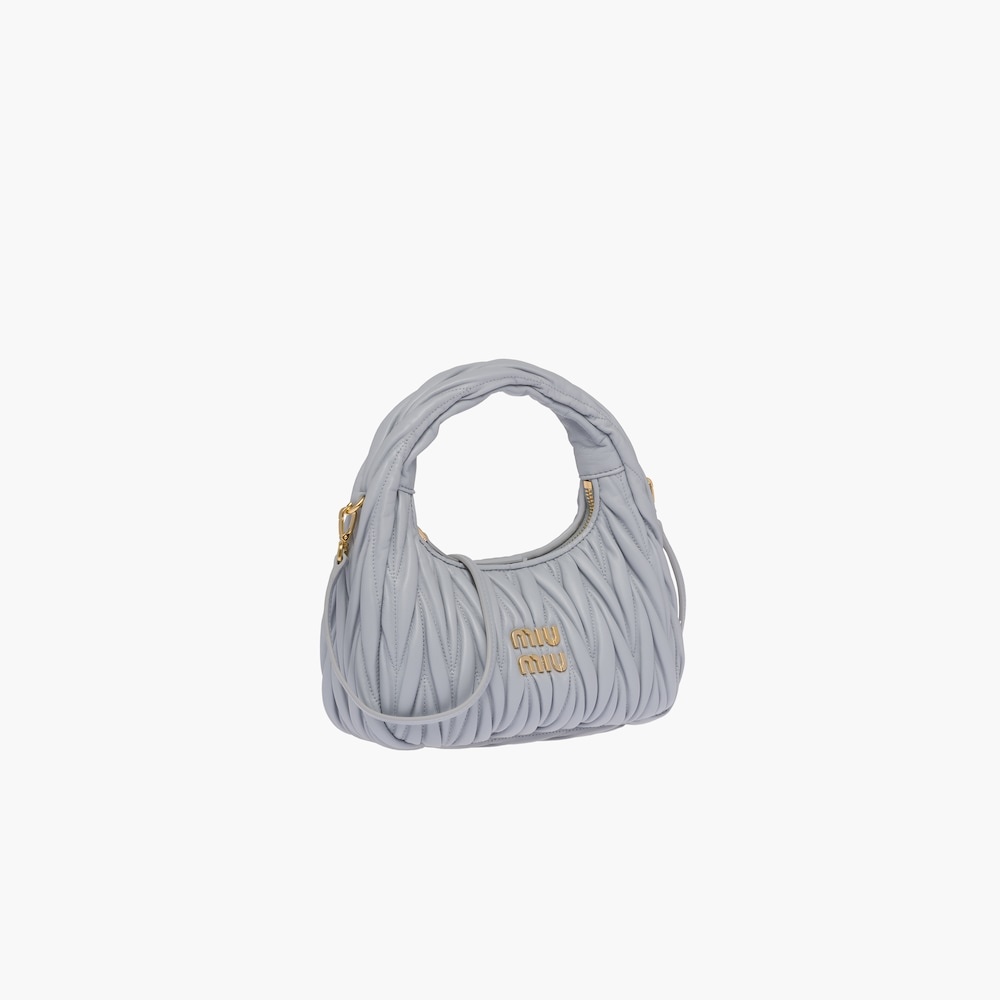Miu Wander matelassé nappa leather mini hobo bag - 2