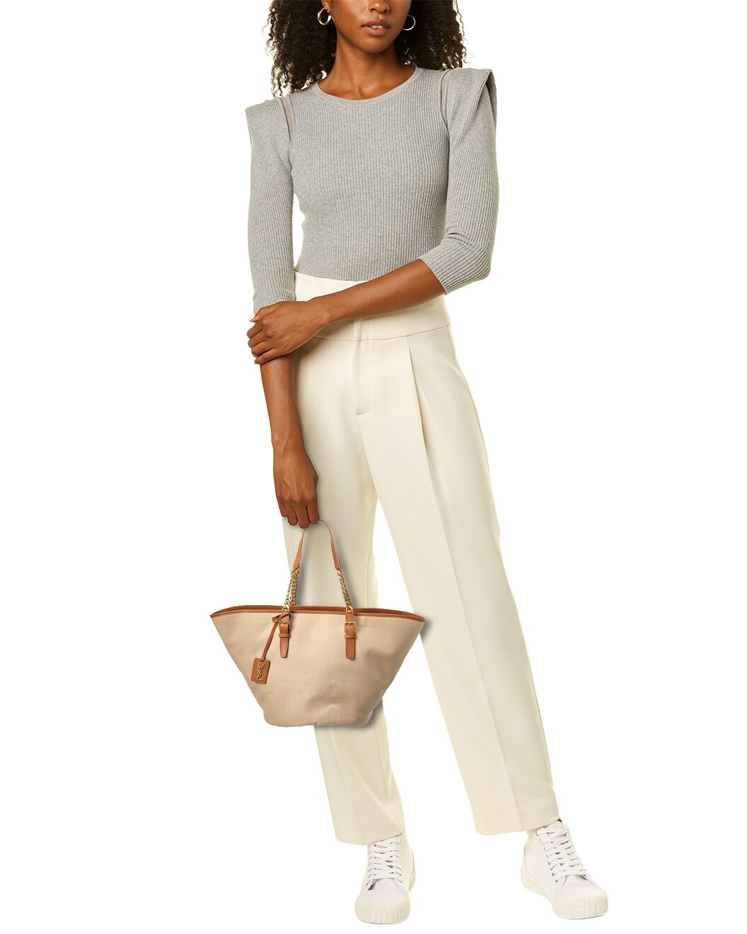 Saint Laurent Canvas & Leather Tote - 4