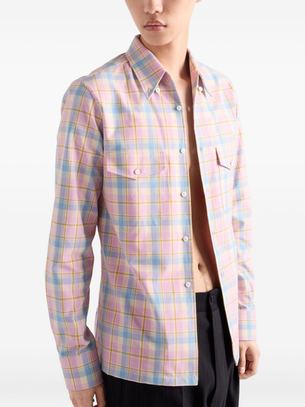 patch-pocket checked shirt - 2