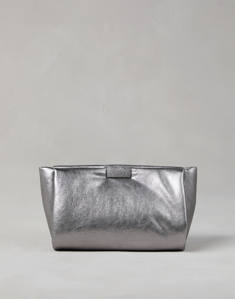 Lamé calfskin clutch bag with shimmering 세부 정보 - 1