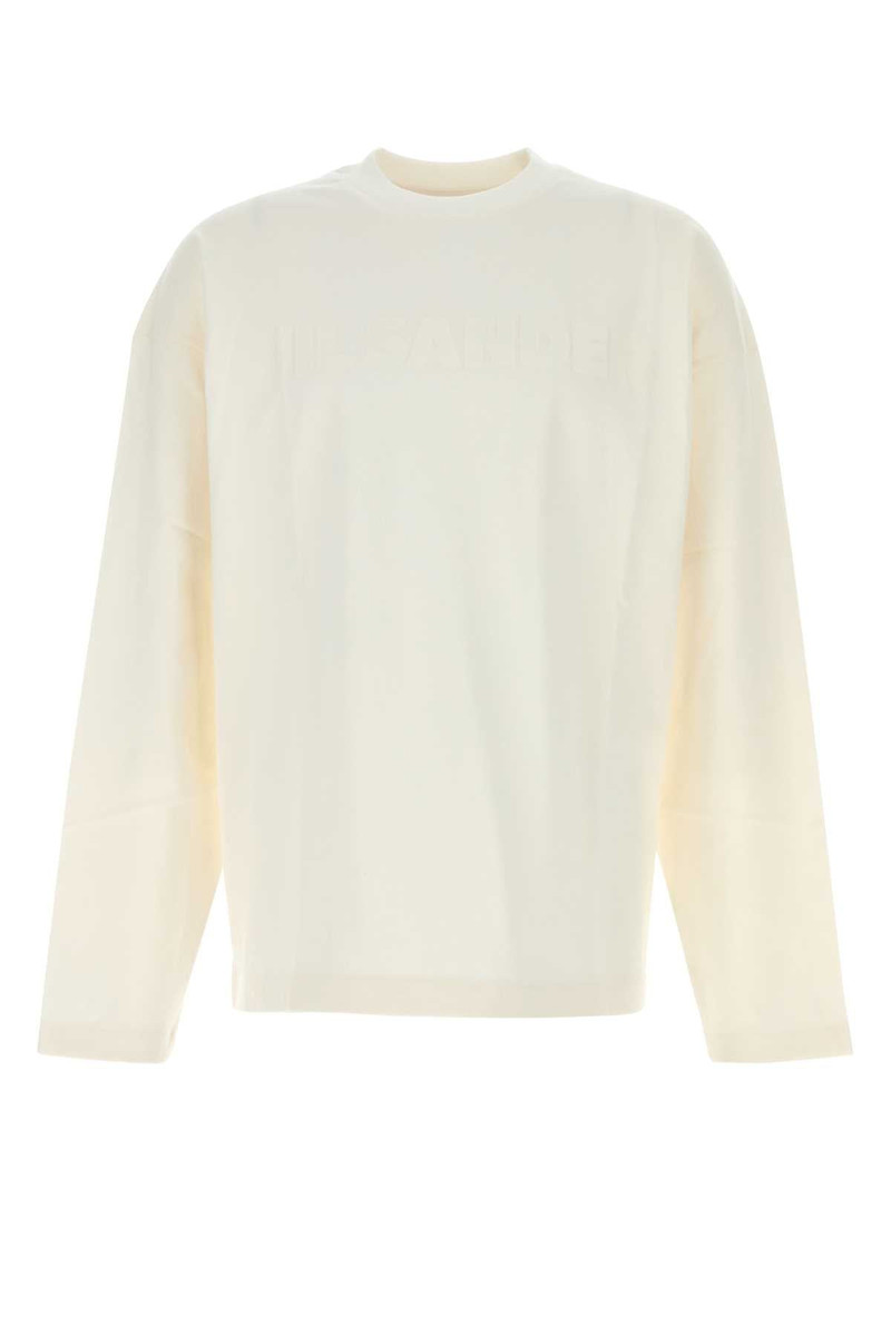 Jil Sander Men White Cotton T-Shirt - 1