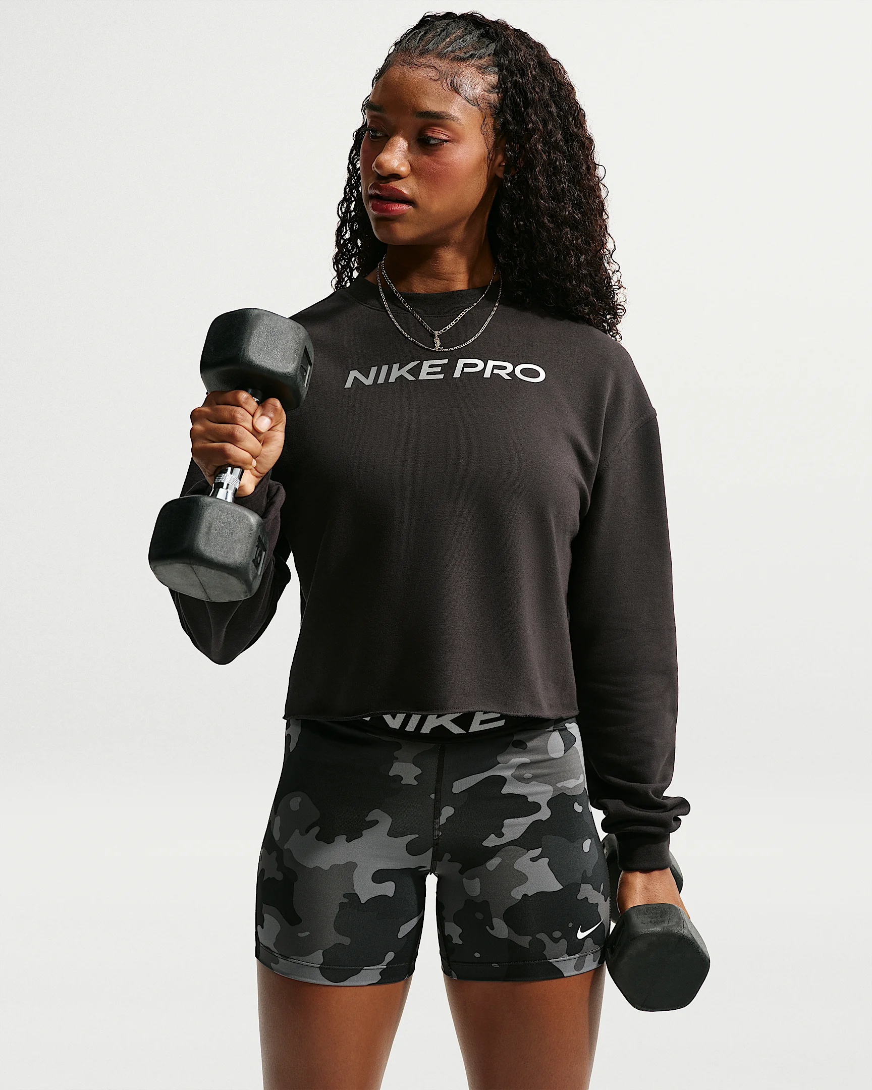 Nike Pro Women's Dri-FIT Crew-Neck French Terry Top - 1