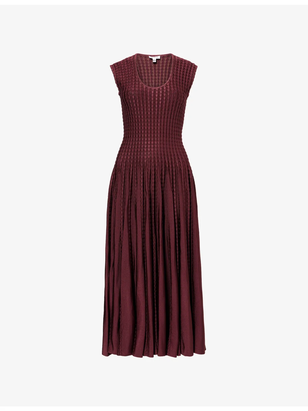 Sculptural Flared Knitted Midi Dress - 1