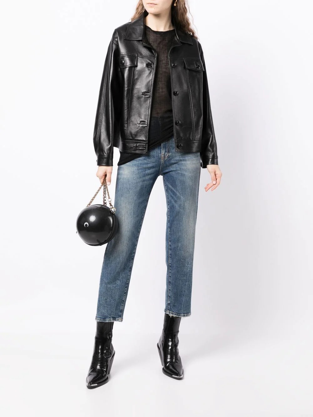 high-waist cropped jeans - 2