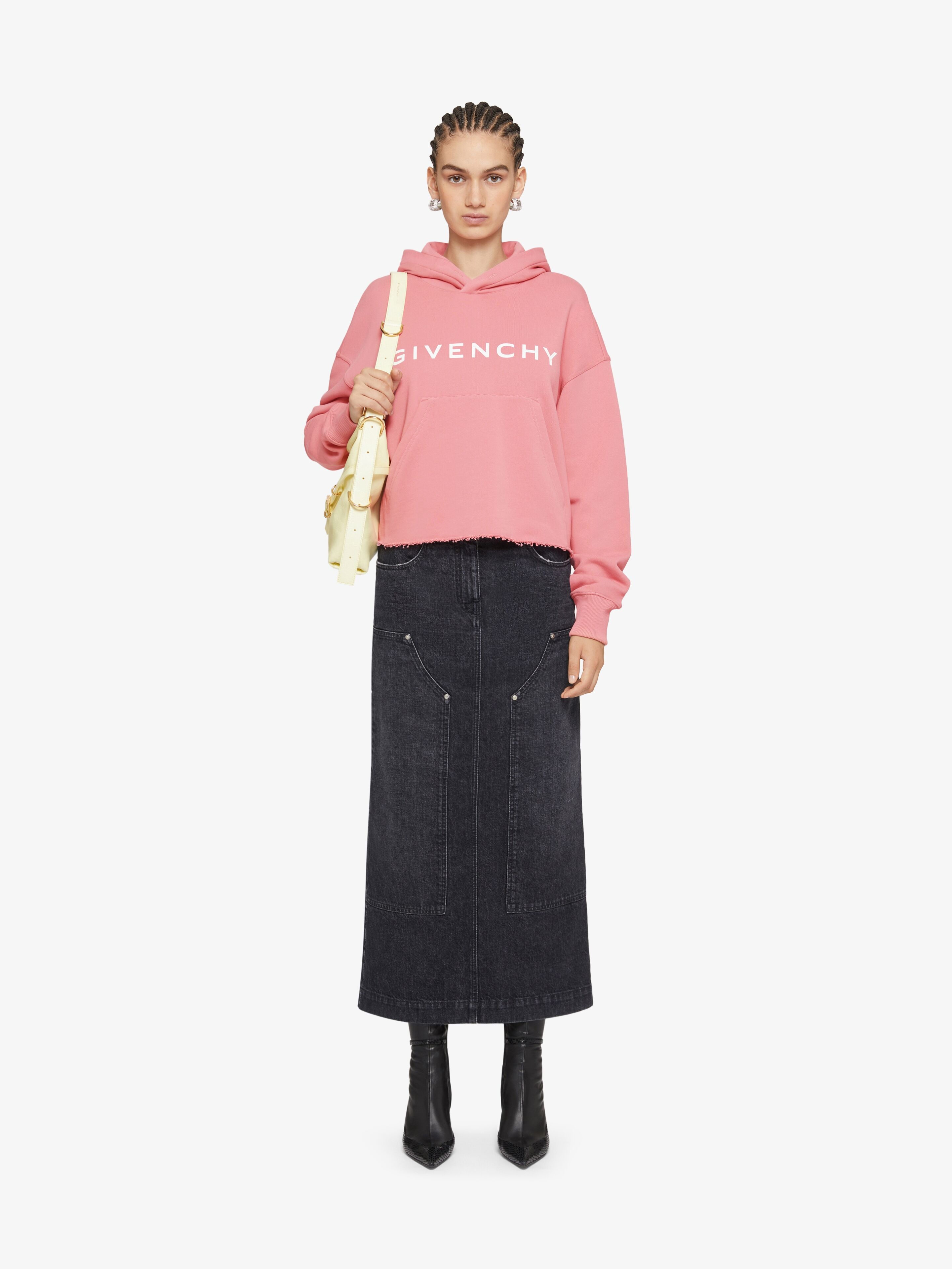 GIVENCHY ARCHETYPE CROPPED HOODIE IN FLEECE - 2