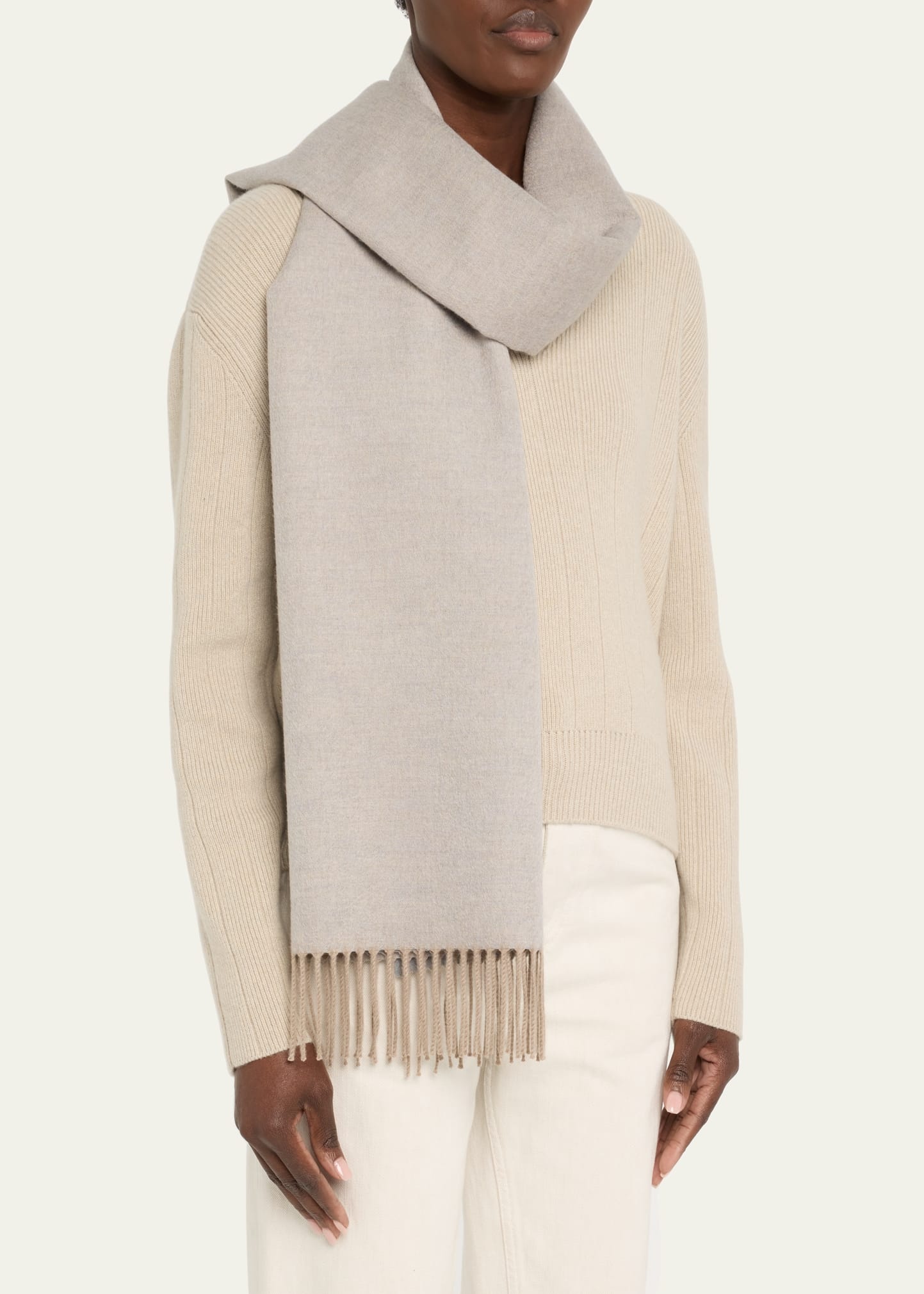 Two-Tone Cashmere Stole - 3