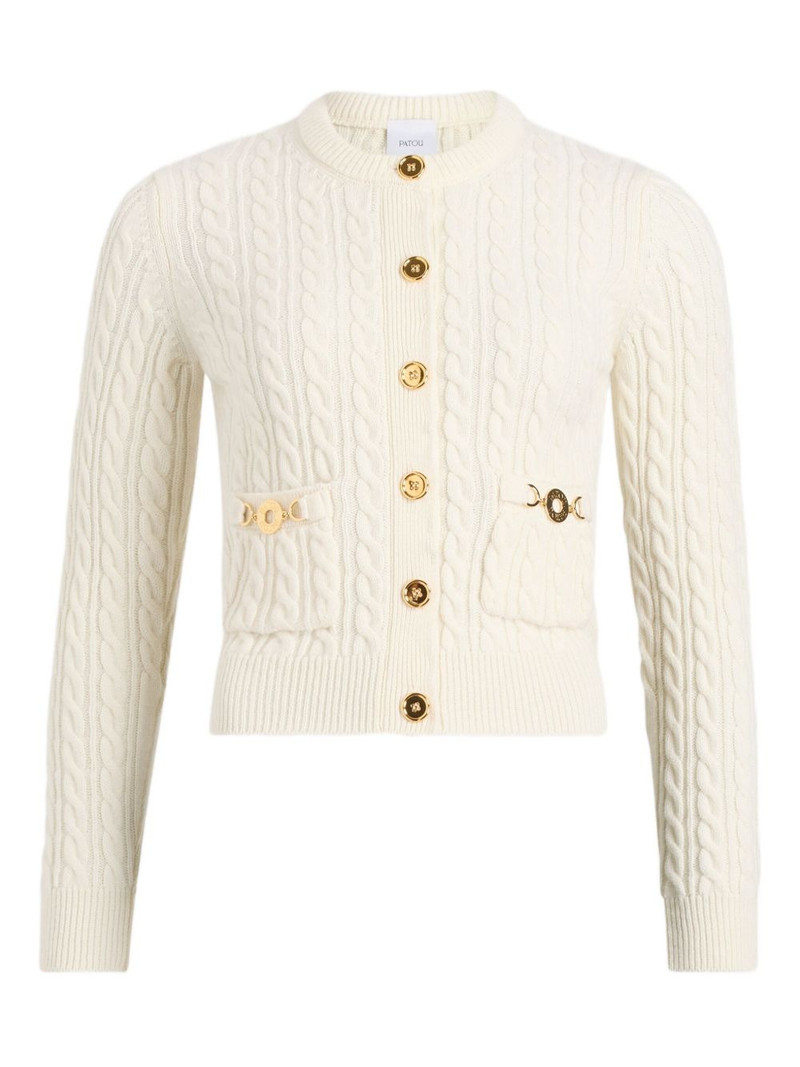 cable-knit buttoned cardigan 1