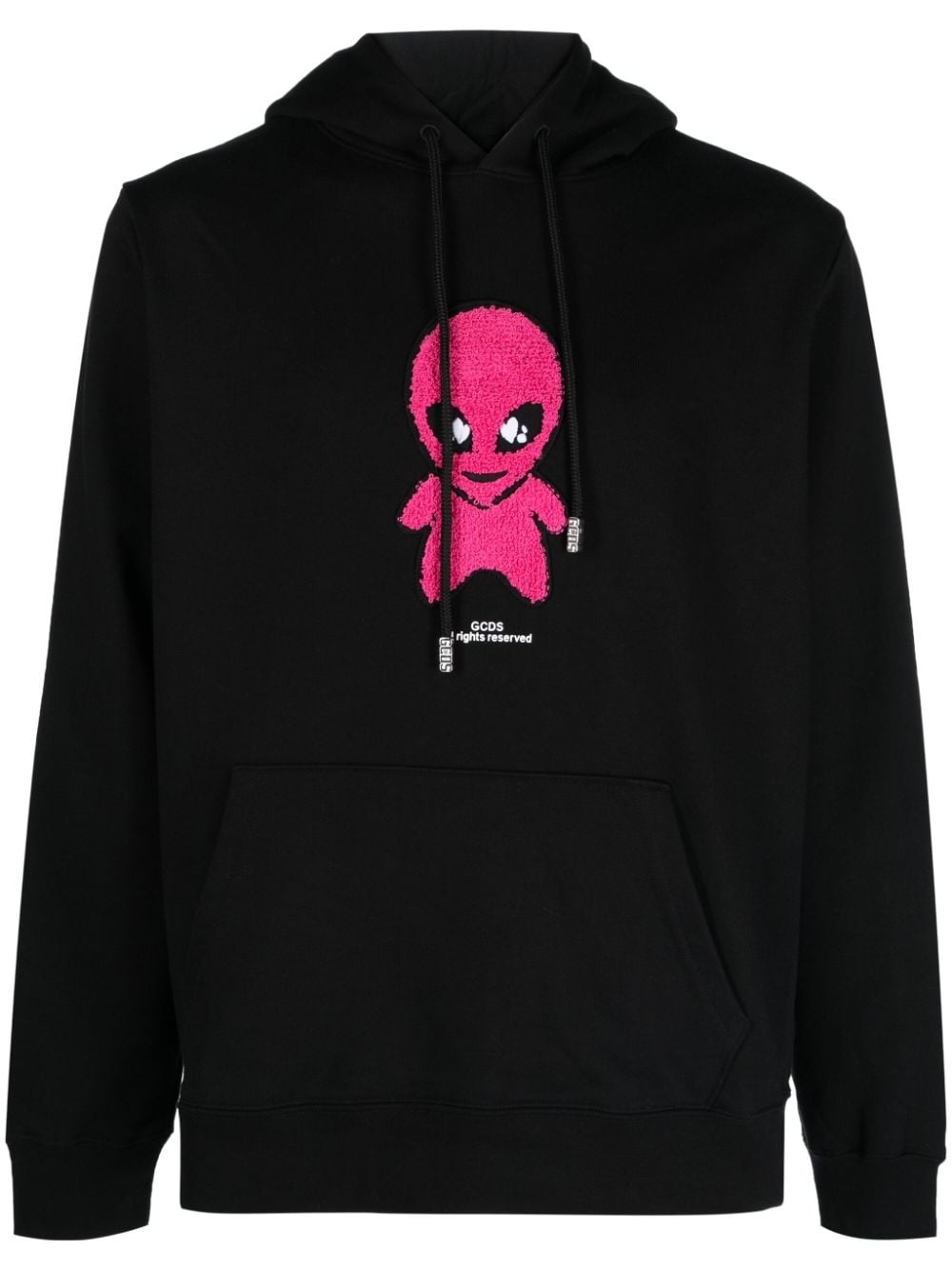 alien-patch cotton hoodie - 1