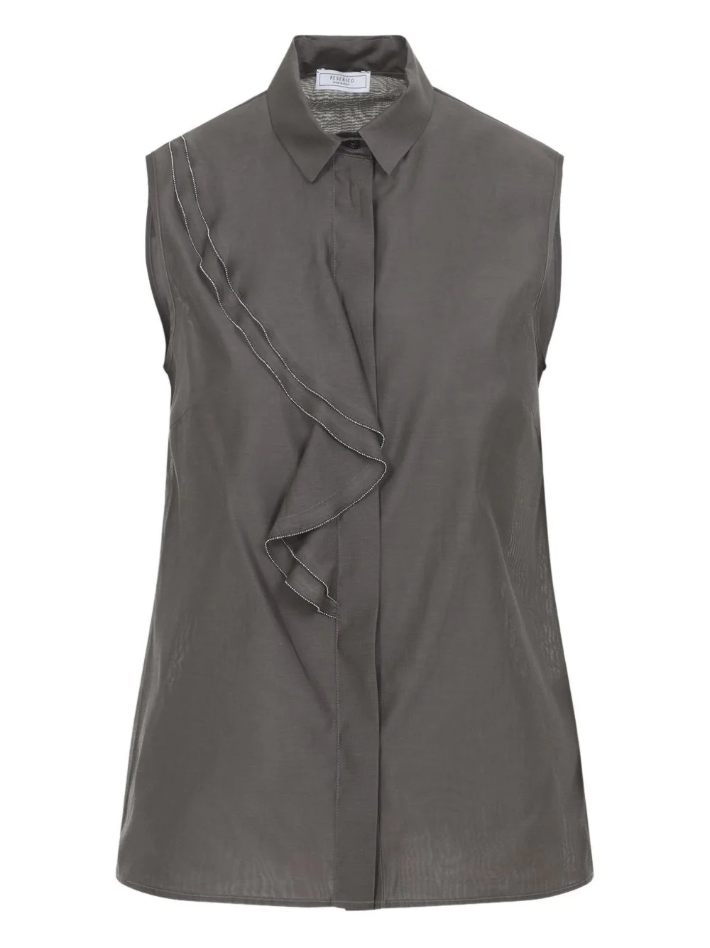 draped-detail sleeveless blouse - 1