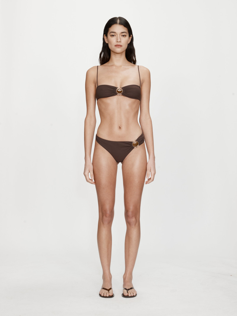 CHRISTOPHER ESBER Mineral Stone Ruched Bikini Top outlook
