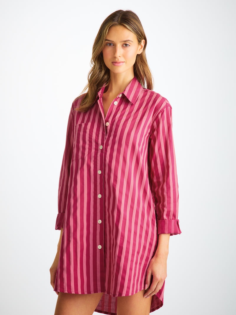 Women's Nightshirt Capri 25 Cotton Batiste Pink - 3