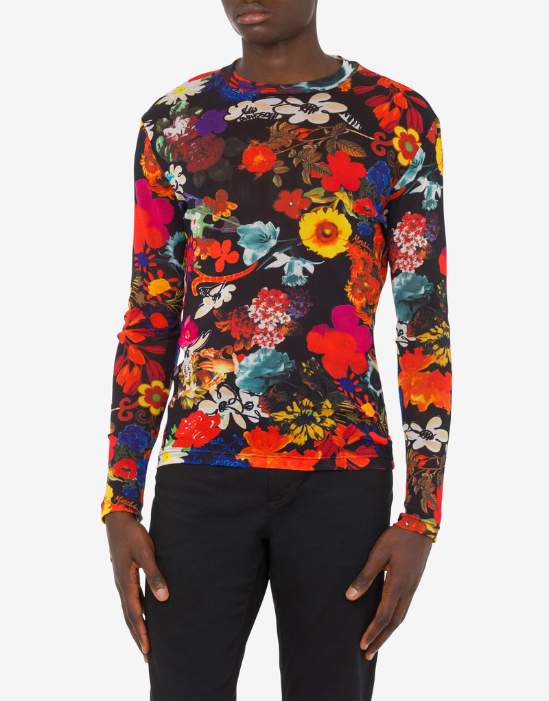 Moschino ALLOVER FLOWERS TULLE T-SHIRT outlook