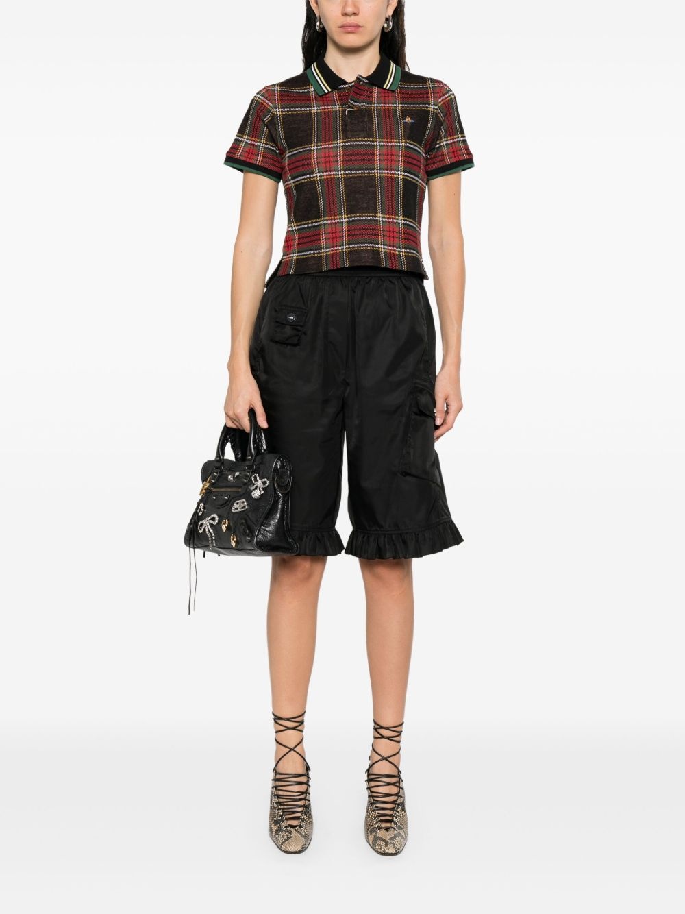 check-print polo top - 2