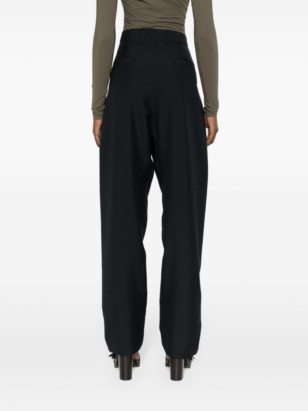pleat-detail tailored trousers - 4