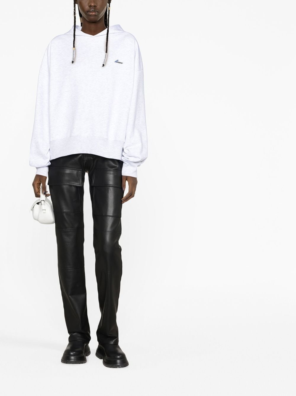 logo-embroidered oversized hoodie - 2