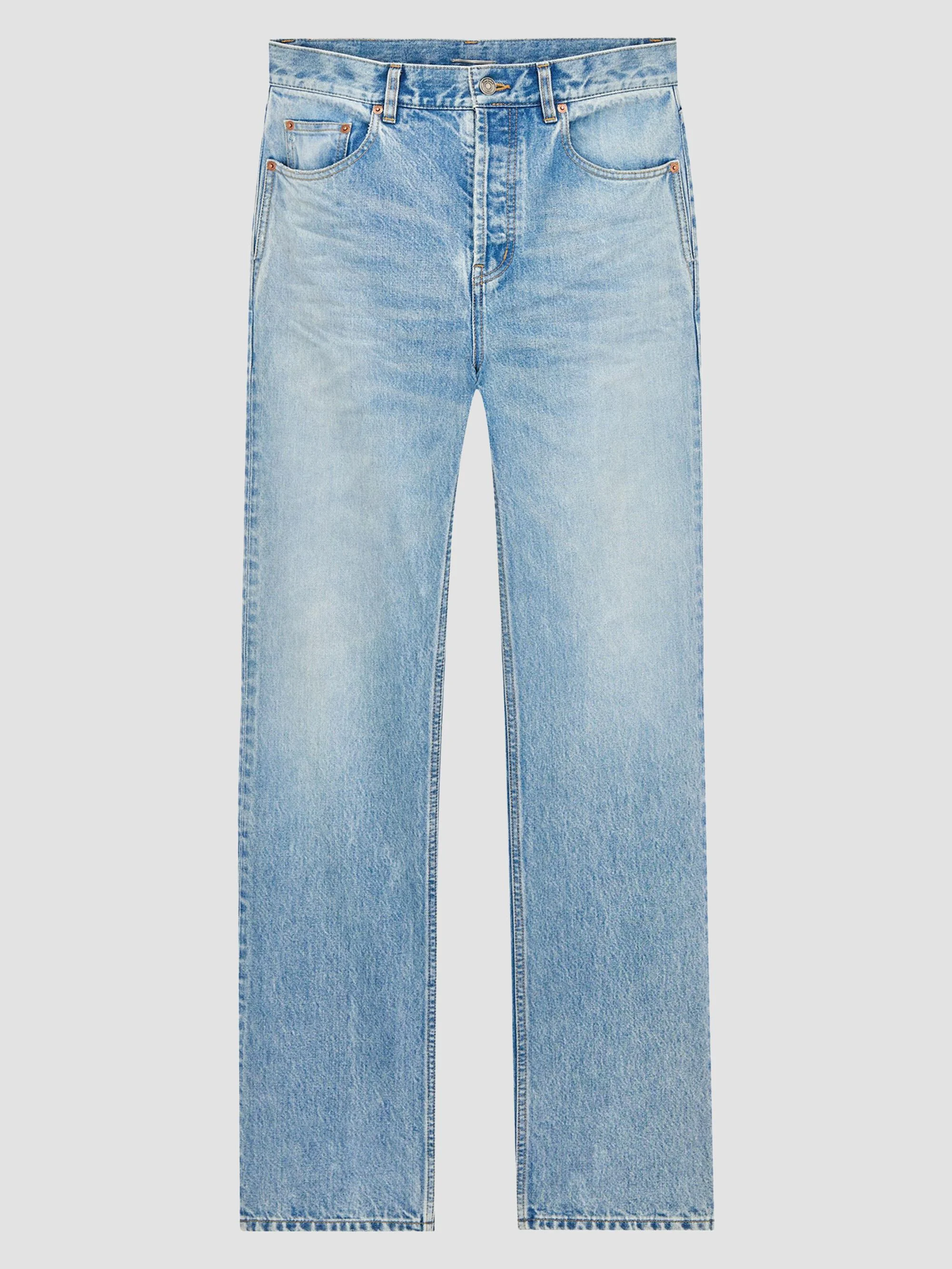 Men's Baggy Mid Rise Jeans - Blue Salt - 1