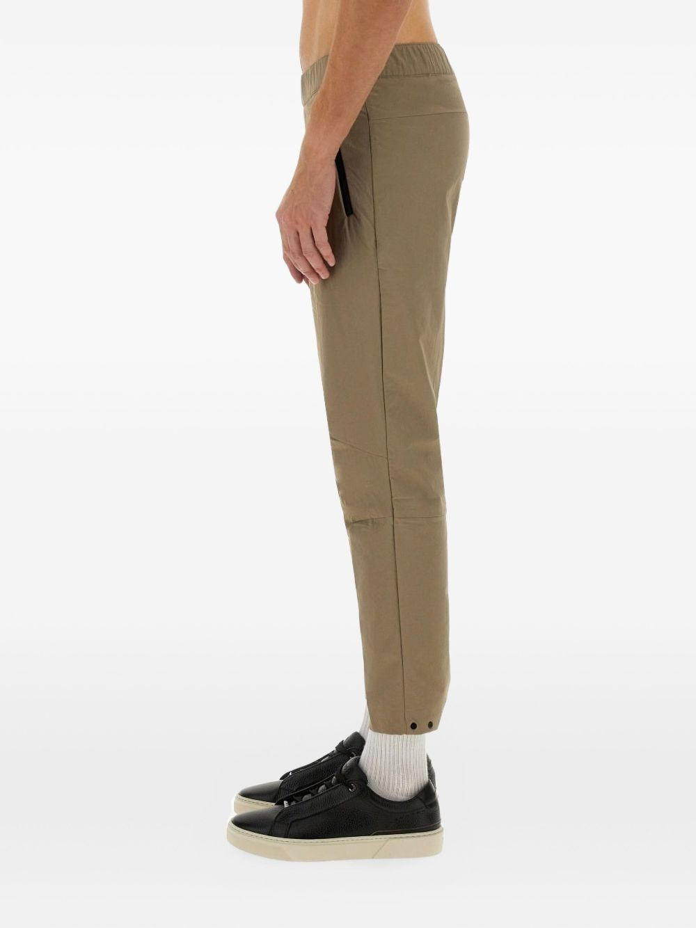 elastic-waistband tapered trousers - 3