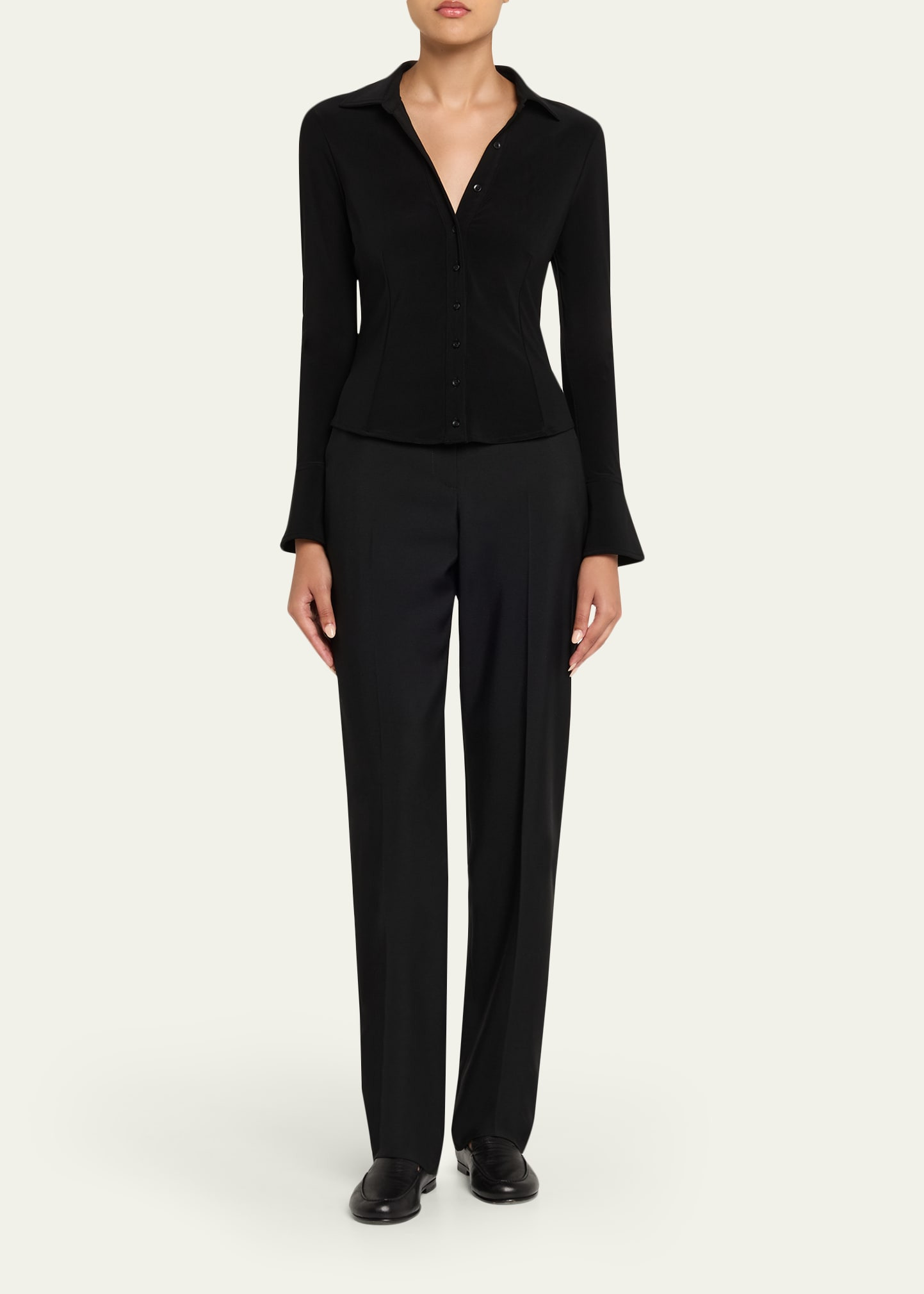 Freya Fitted Button-Front Top - 2