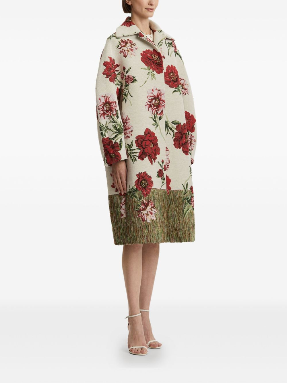Peony Unraveled jacquard coat - 3