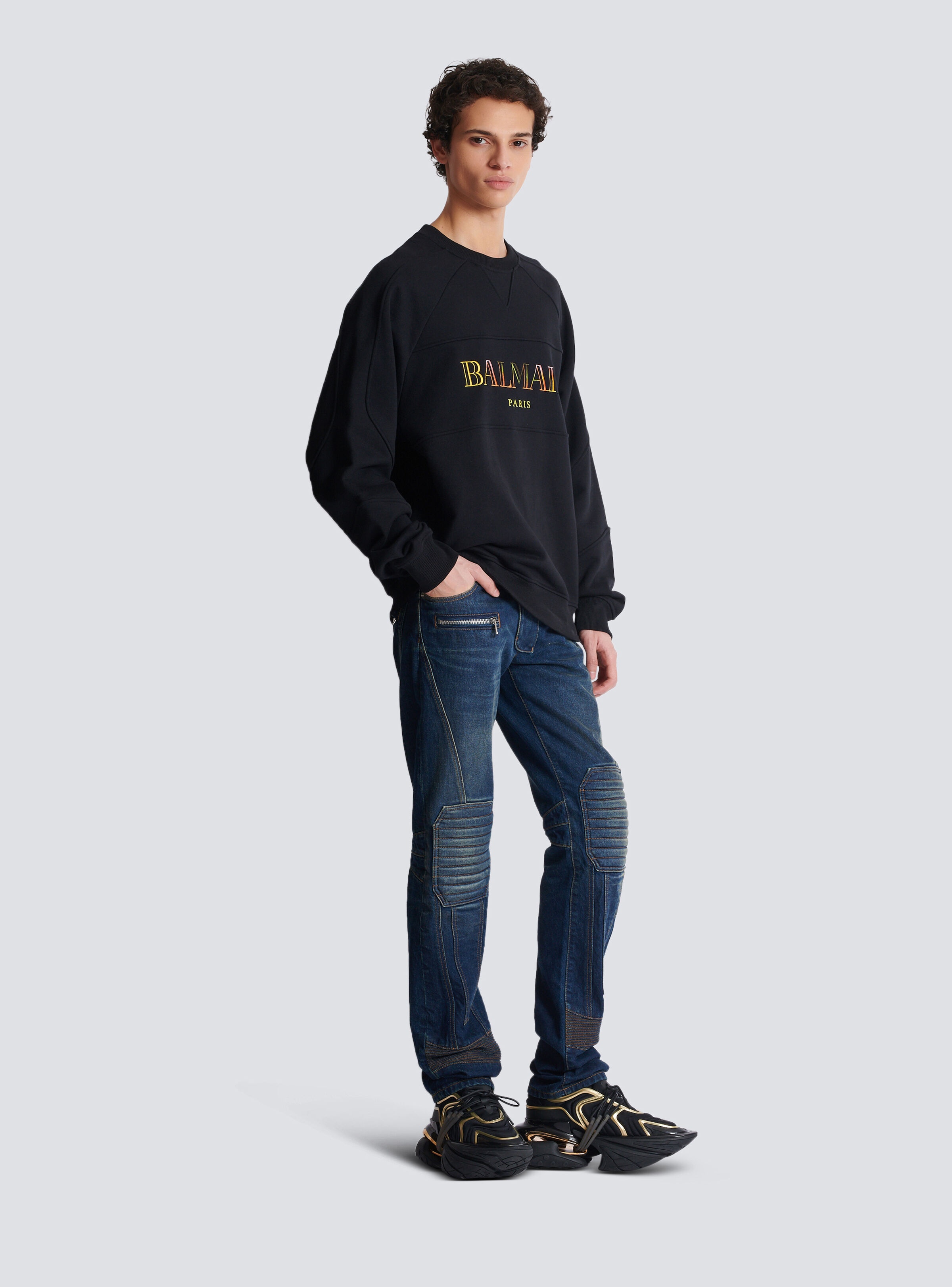 Vintage Balmain embroidered oversized sweatshirt - 3