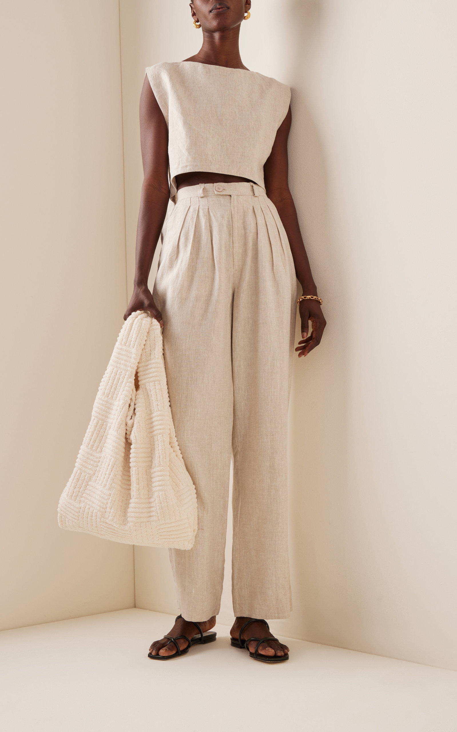 Exclusive Martina Linen Crop Top neutral - 3