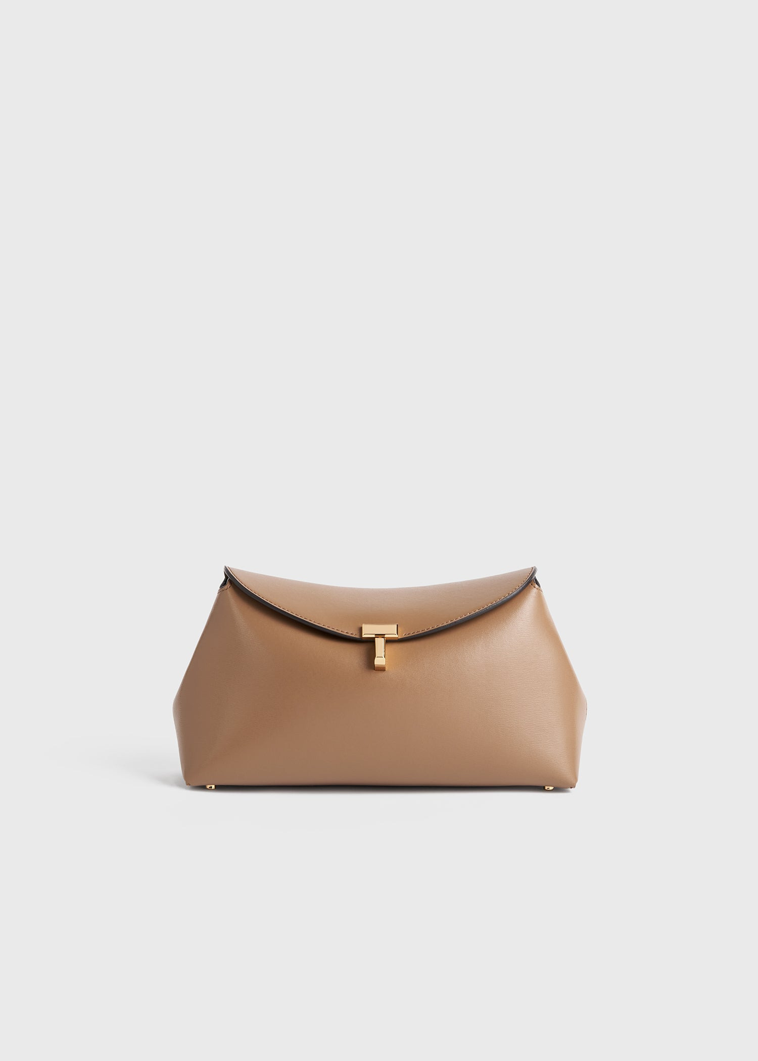 T-Lock leather clutch camel - 9