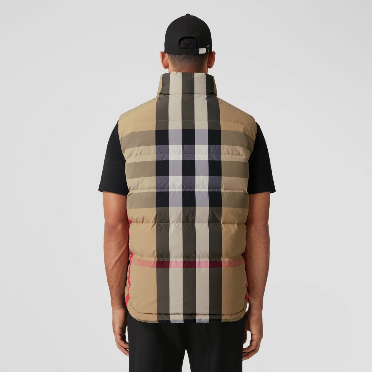 Reversible Check Nylon Puffer Gilet - 4
