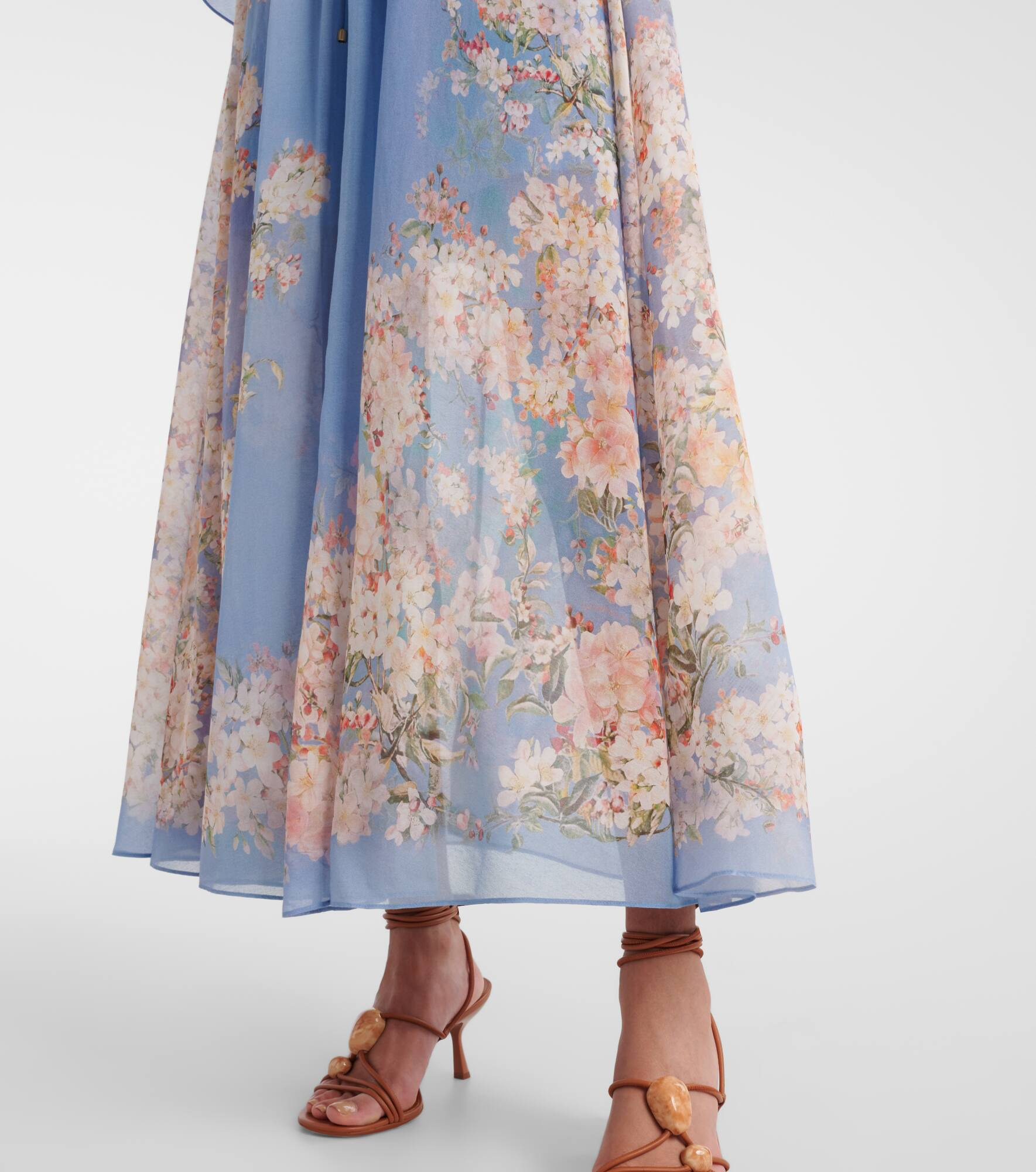 Cascadian cotton and silk georgette maxi dress - 6
