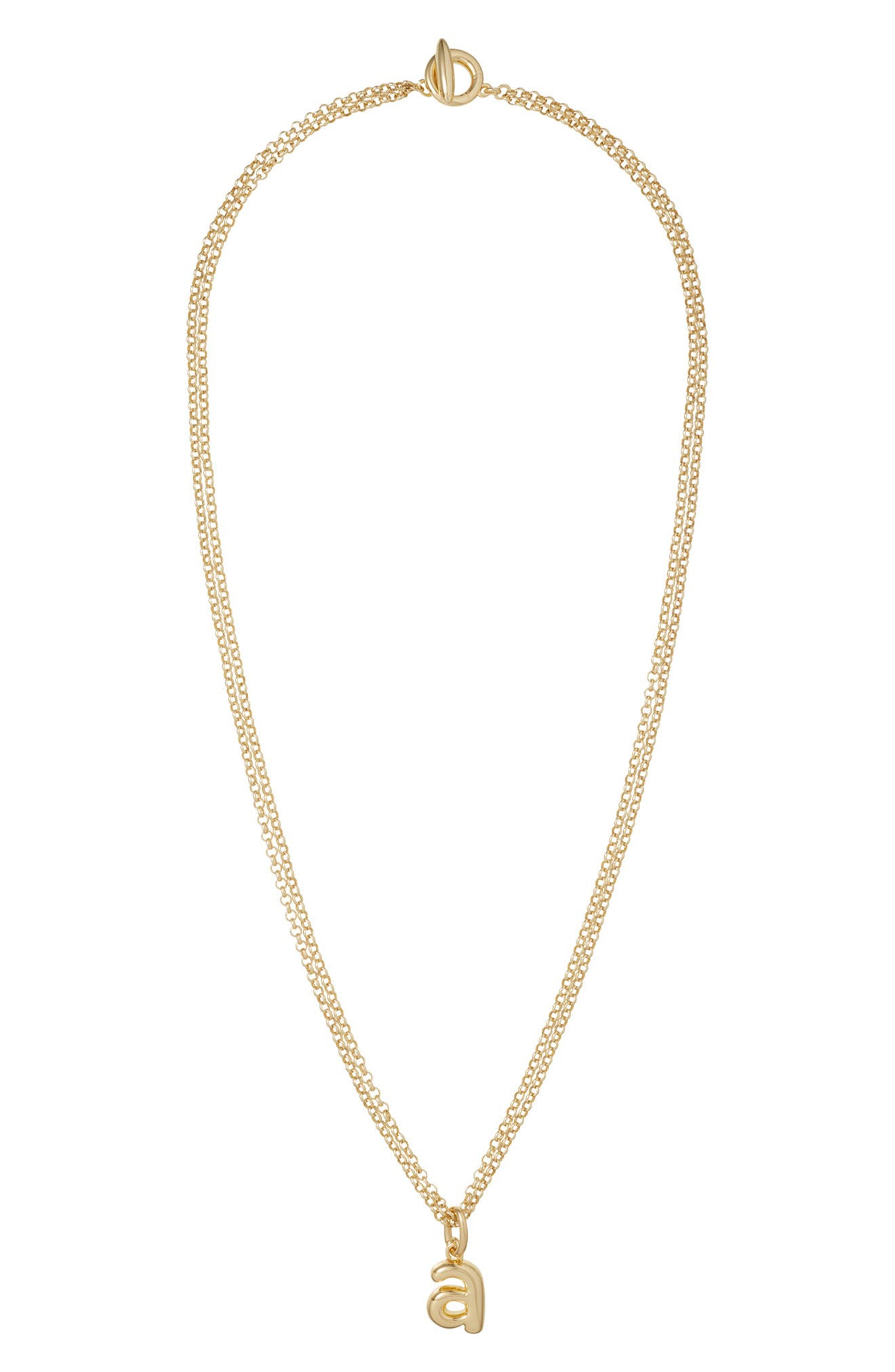ROXANNE ASSOULIN The Puffy Initial Pendant Necklace in Gold A at Nordstrom - 1