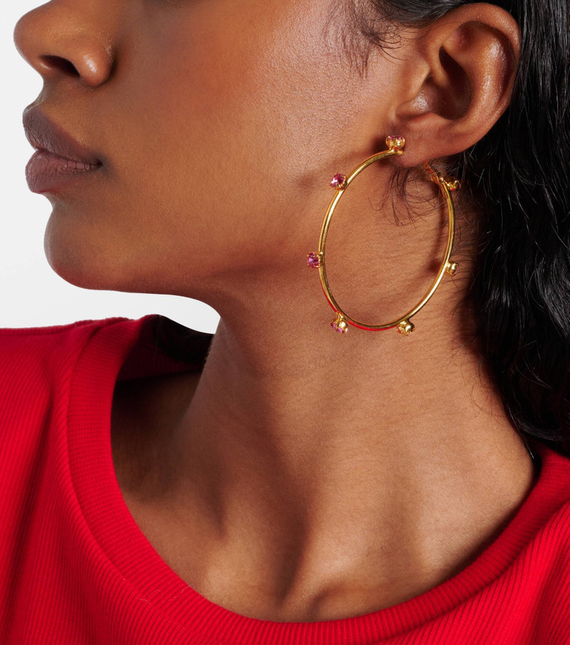 Embellished gold-plated hoop earrings 6