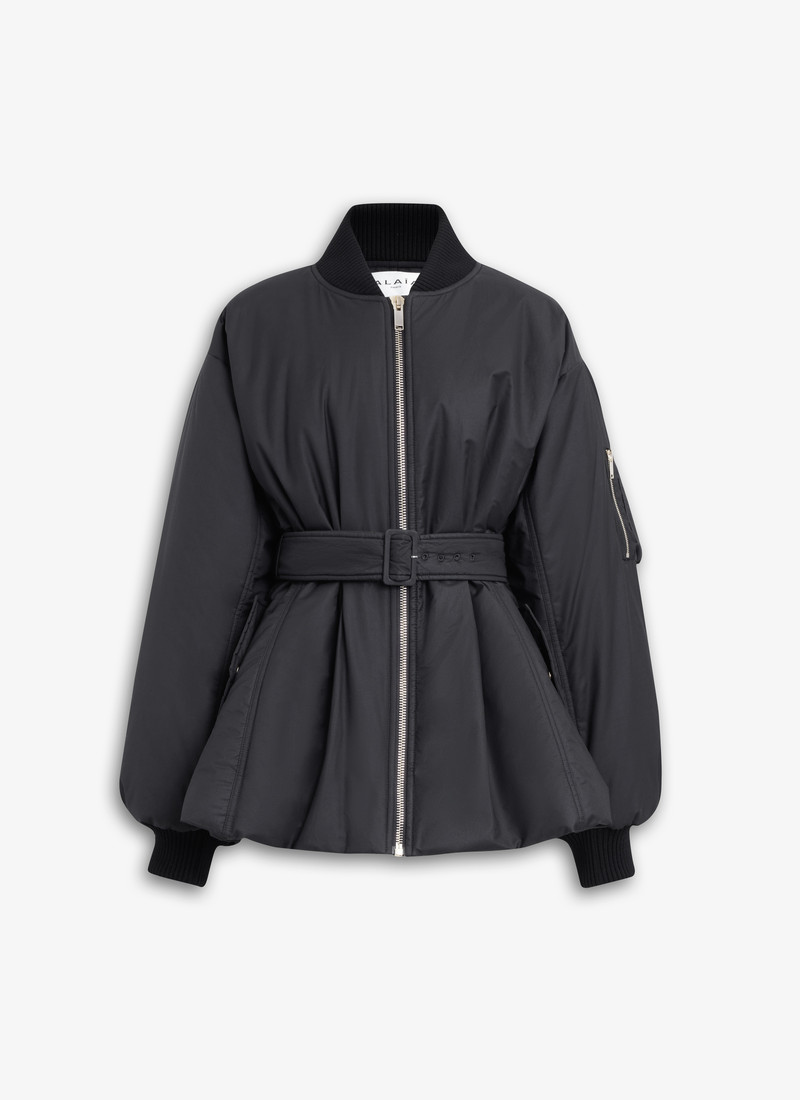COTTON BELTED BOMBER JACKET - 1