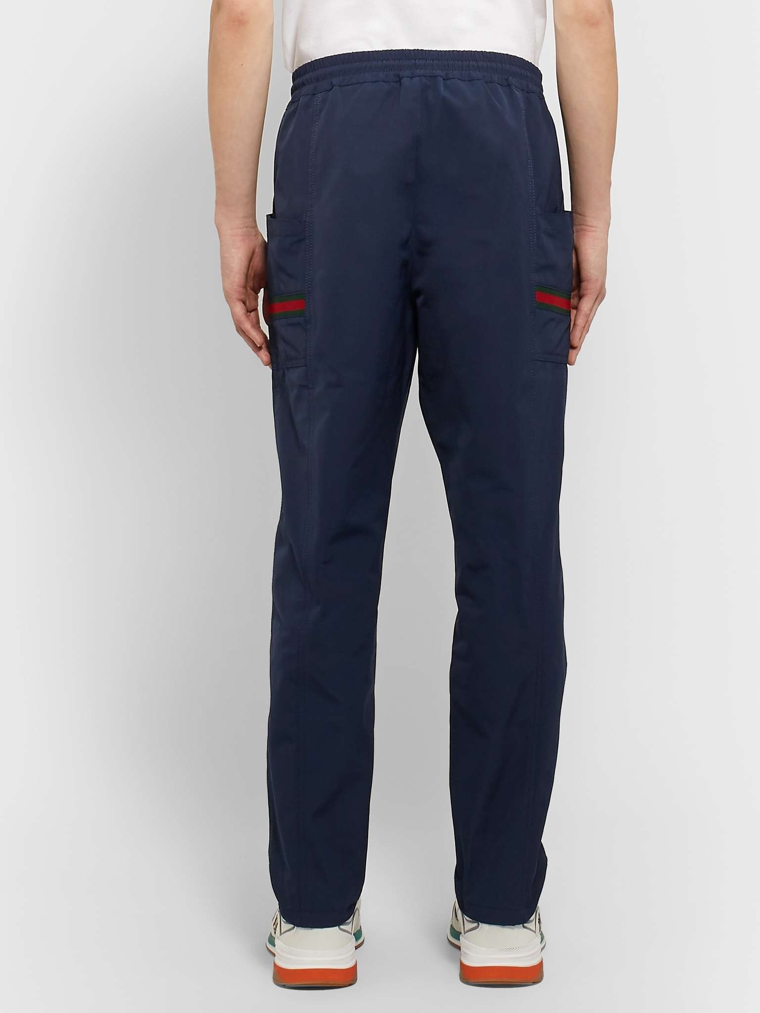 Navy Tapered Logo-Appliquéd Tech-Jersey Drawstring Trousers - 5