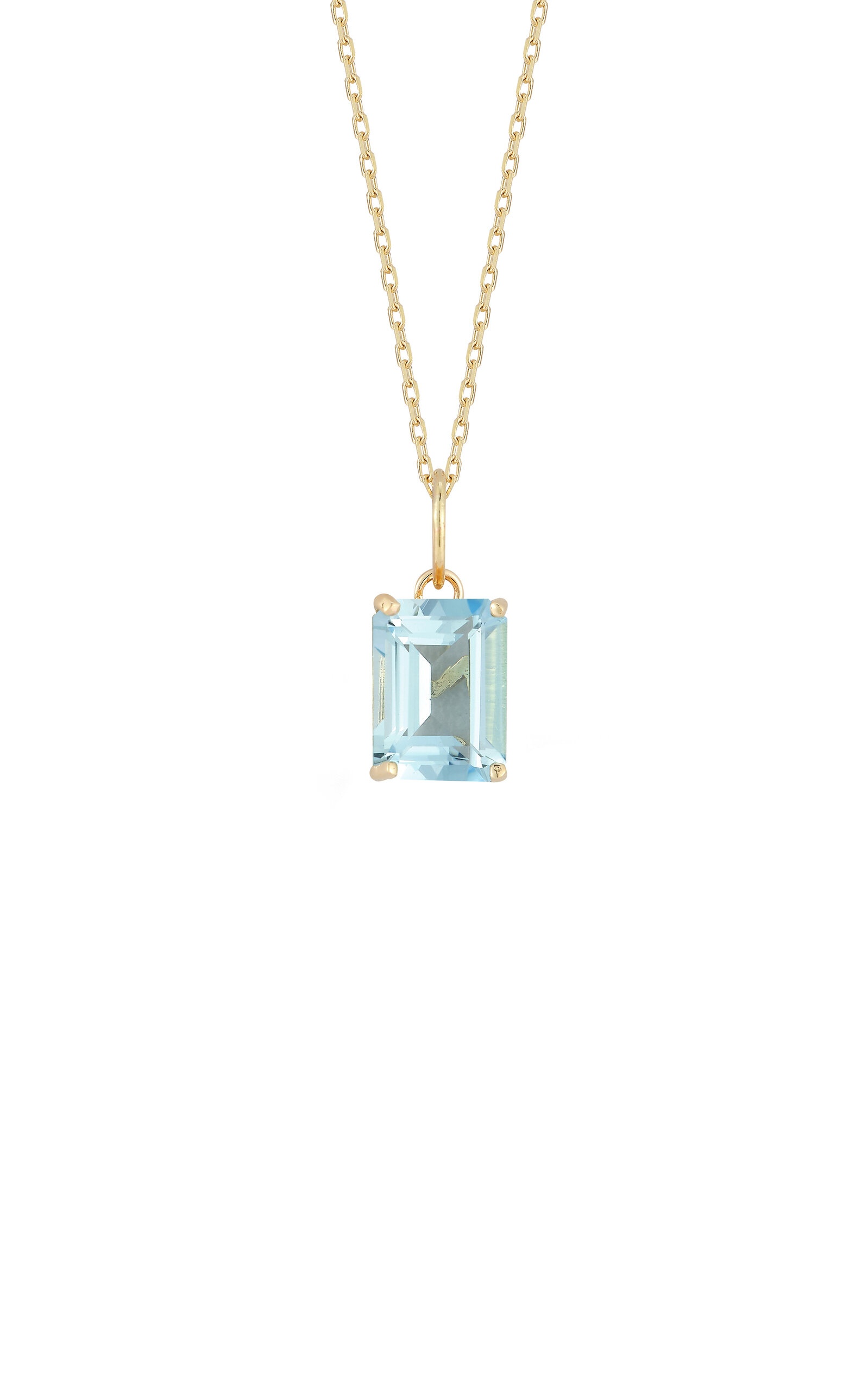 14K Yellow Gold Topaz Necklace blue - 3