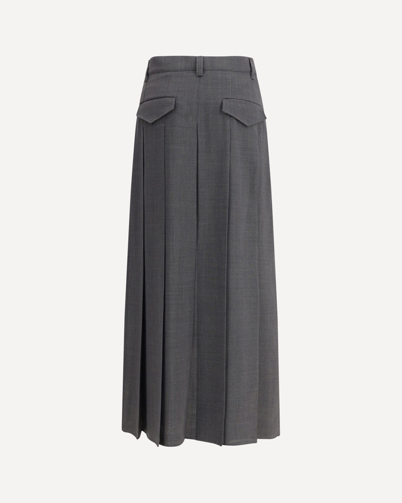 Brunello Cucinelli Pleated long Skirt in virgin wool techno gauze outlook